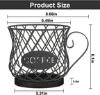 YINMIT K Cup Holder Organizer, Sturdy Coffee Pod Holder Organizer, 35 Kcup Large Capacity Storage Basket for Kitchen Counter and Office Desktop (Black-Circular with Handle)