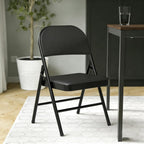 Set of 4 Folding Chairs with Cushion, No Assembly Wedding Chair, 280 LBS Capacity, Padded Folding Chairs 2 Pack for Banquet, Party, Picnic, Outdoor & Indoor Events, Black
