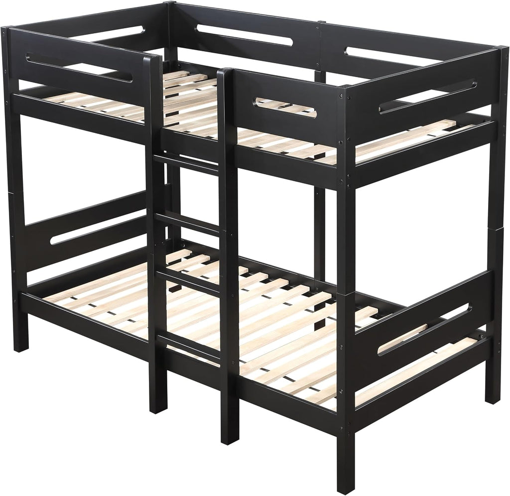 Black Twin,Twin Bunk Bed with Ladder