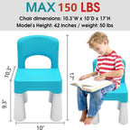 burgkidz Toddler Chair for Kids Ages 2-4, Plastic Kids Chair with 9.3" Seat Height, Lightweight & Durable, Easy-Clean for Indoor/Outdoor Use, Favorite Calming Blue for Boys Girls