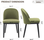 Garvee Wooden Dining Chairs Set of 4, Upholstered Kitchen Dining Room Chair, Modern Linen Fabric Farmhouse Dinner Chair with Leveling Feet/High Backrest Support for Dining Room, Living Room,Green
