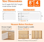 Lifewit 8" Tall 4 Pack Drawer Dividers, 13.8"-22.2" Adjustable Deep Drawer Organizer Clothes, Expandable White Plastic Separators for Dresser, Kitchen, Cabinet, Closet, Office Organization & Storage