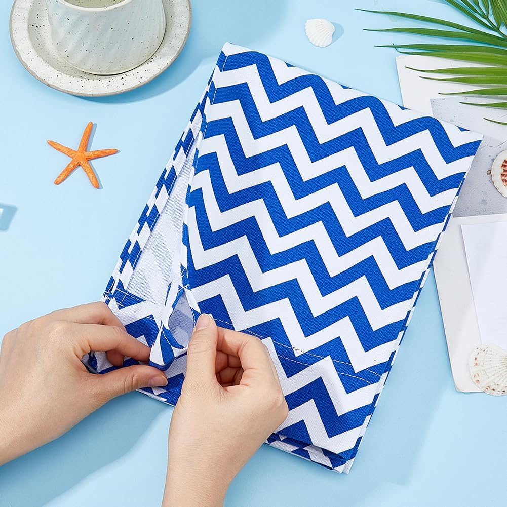 Beach Chair Replacement Cloth 116cmx42cm Simple Sling Chairs Replacement Fabric Blue Wave Stripes Lounge Chair Canvas for Sunbathing Garden Courtyard Garden Beach