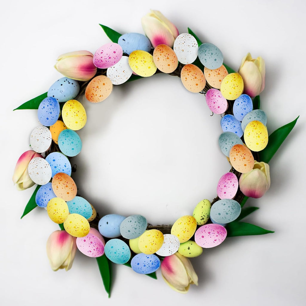 Winlyn 120 Pcs 8 Colors Mini Easter Foam Eggs Speckled Pastel Easter Eggs Small Decorative Artificial Easter Bird Eggs for Easter Basket Fillers Craft Projects Springtime Party Favors Table Setting