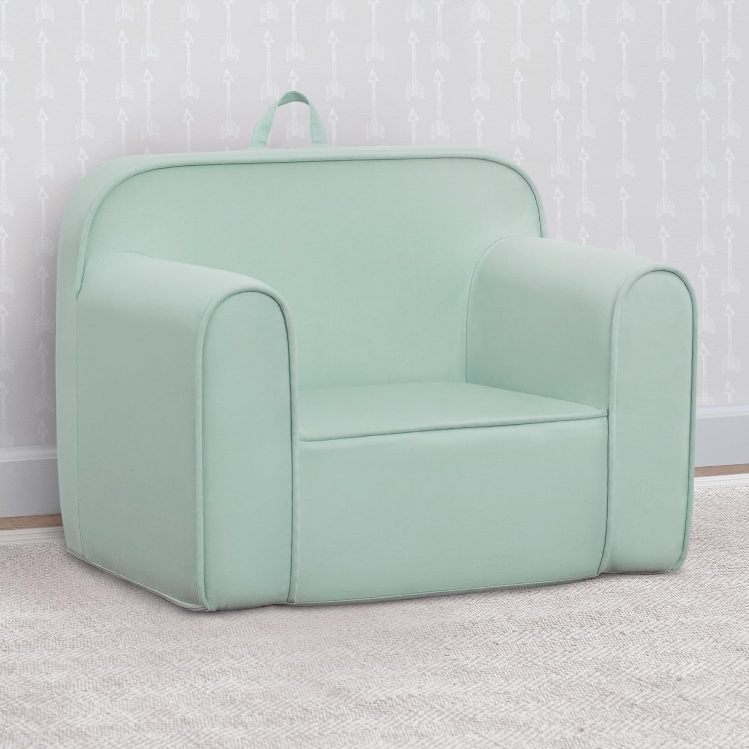 Delta Children Cozee Chair -Foam Kids Chair for Ages 18 Months and Up, Sage