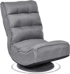 Giantex 360 Degree Swivel Gaming Chair, 6 Position Adjustable Folding Floor Chair, 300lb Spring Support, Comfortable Padded Backrest, Lazy Sofa Chair Game Rocker for Teens Adults