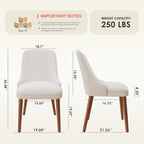 MALOL Dining Room Chair Set of 6, Upholstered Kitchen Chairs with Wood Legs, High-Back Padded Dining Chairs for Dining Room/Restaurant/Cafe, Beige