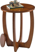 Wood Farmhouse End Table with Storage Shelf, 2-Tier Side Table with Curved Legs & Lower Removable Shelf, Accent Table for Living Room, Walnut Finish & Easy Assembly, Dark Brown