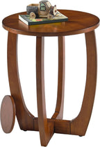 Wood Farmhouse End Table with Storage Shelf, 2-Tier Side Table with Curved Legs & Lower Removable Shelf, Accent Table for Living Room, Walnut Finish & Easy Assembly, Dark Brown