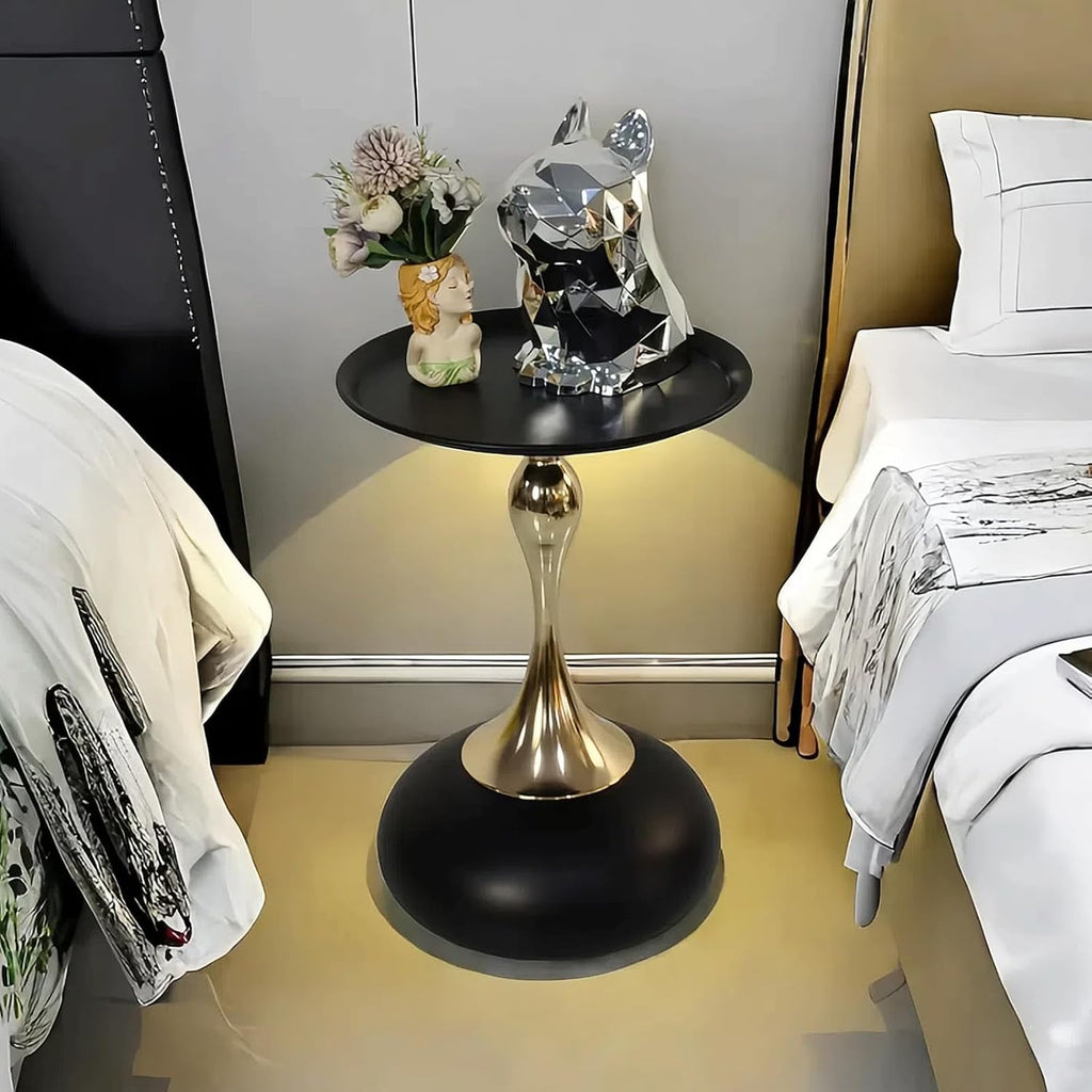 Modern Side Table with Weighted Base, Scratch-Resistant & Nano-Coated Finish - Versatile Accent Table for Living Room, Bedroom, Balcony (Cream)