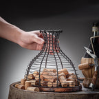 Wine Cork Holder Decorative Wine Stopper Container Wine Cork Storage with Wooden Bottom Cork Collector Basket Kitchen Decor for Wine Lover Gift (Rustic Bronze)