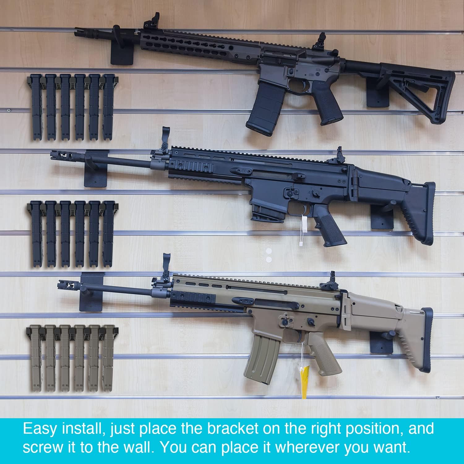 Solid ABS 6X Standard PMAG Wall Mount, Mag Holder, Home Magazine Storage Rack