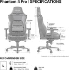 Anda Seat Phantom 4 Pro PVC Leather Gaming Chairs for Adults - Large Wide Seat Gamer Chair with Dynamic Lumbar Support, Ergonomic Video Game Seats with Magnetic Headrest - 3D Armrests, Royal Black