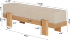 Tribesigns 55-Inch Upholstered Entryway Bench, Modern Shoe Bench with Ultra-Plush Thick Cushion and MDF Frame, End of Bed Stool Long Ottoman for Entrance, Living Room (Beige & Oak)