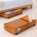 Premium Under Bed Storage with Wheels, Low Profile Rolling Storage Box in Vegan Leather with Metal Frame, Pull-Out Underbed Organizer for Bedroom or Closet, Housewarming or Wedding Gift