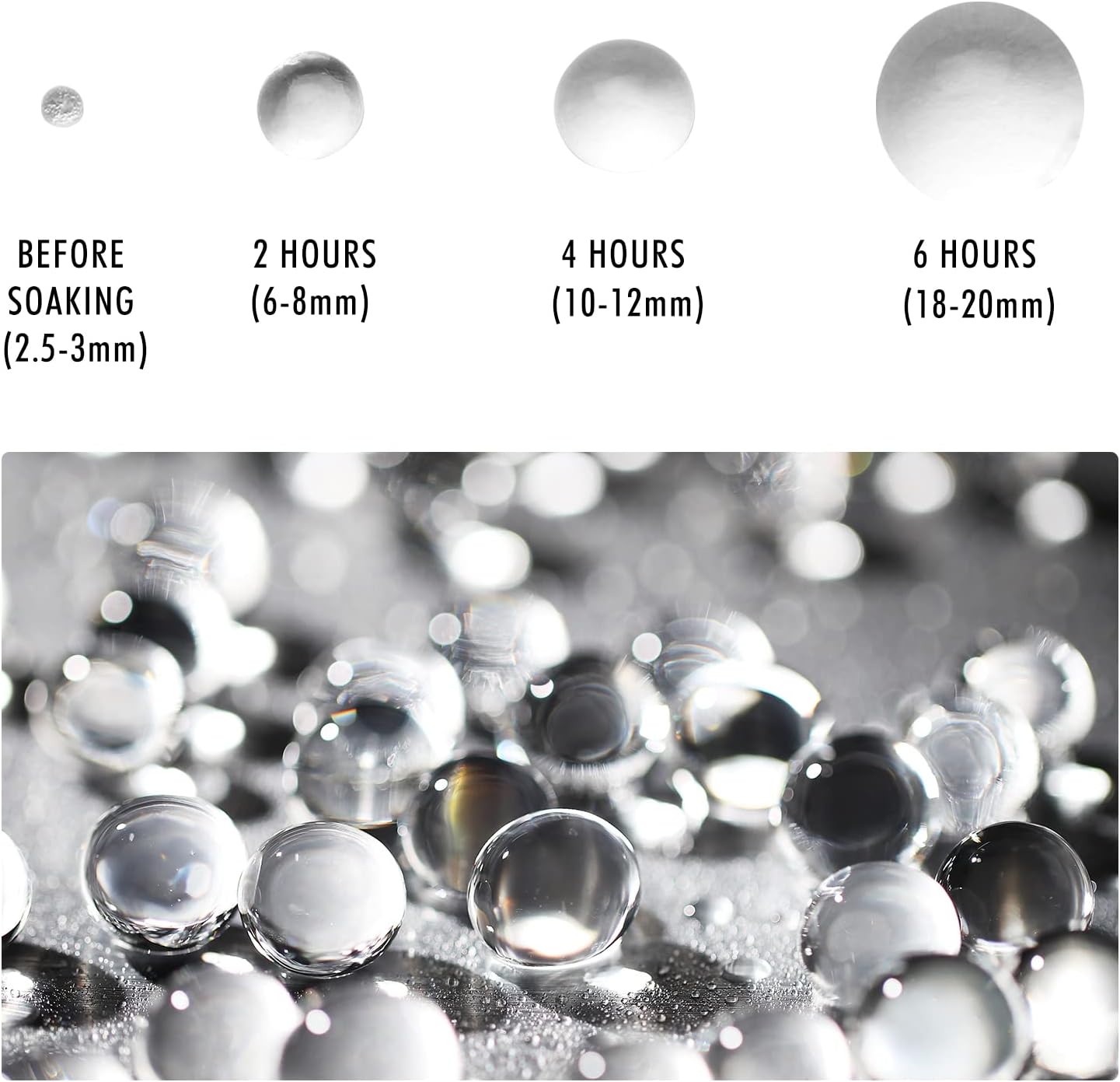 140,000 Clear Water Gel Beads for Vases, Transparent Water Gel Beads for Vase Filler, Candles, Wedding Centerpiece Floral Decorations