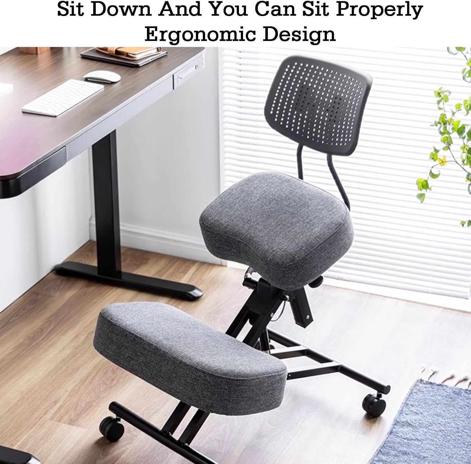 Height Adjustable Kneeling Stool Office Chair for Back & Neck Pain Relief, Ergonomic Design for Better Posture, Comfortable PC Chair for Home & Office Use