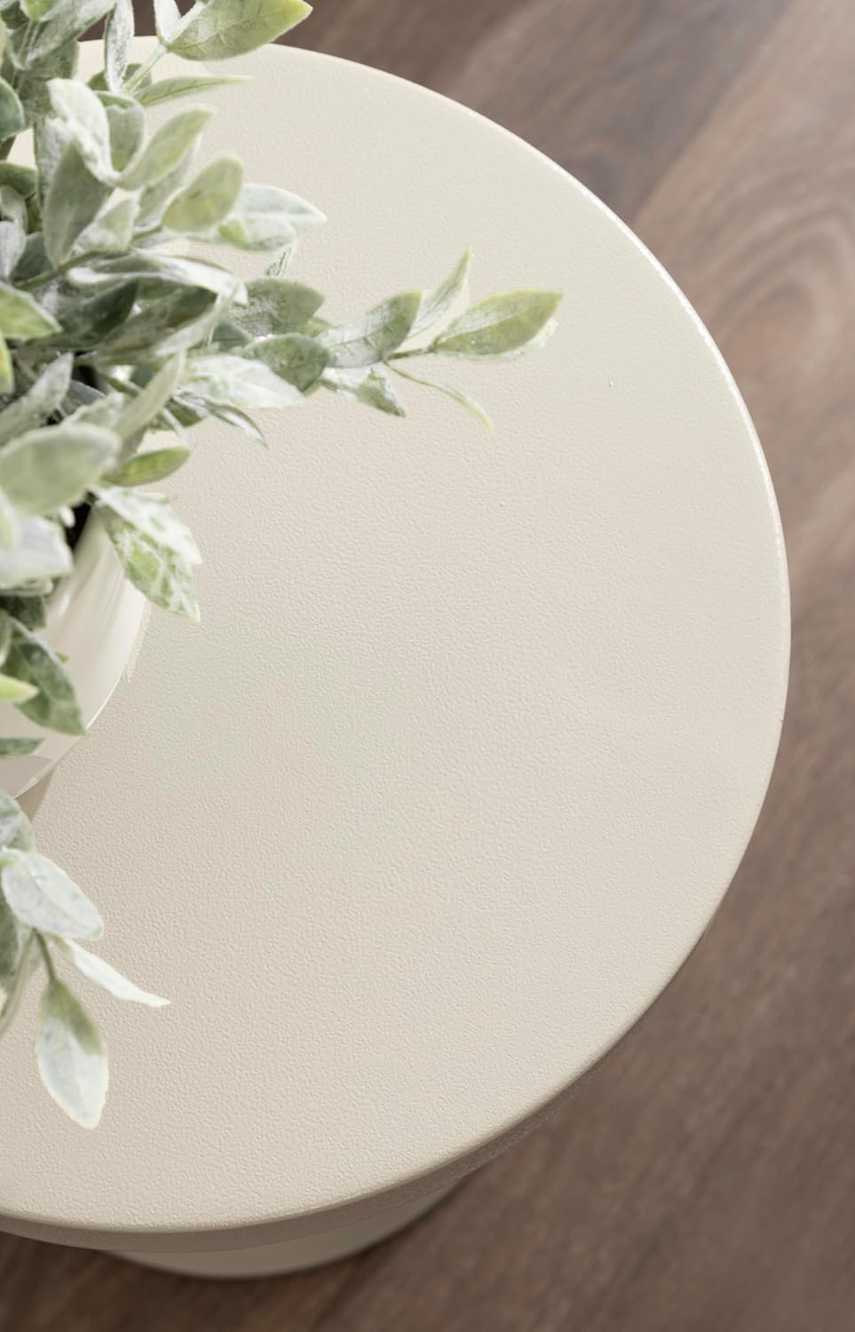 Kate and Laurel Boswell Modern Textured Metal Round Side Table, 12 x 12 x 18, Gray, Geometric Circle End Table for Use as Unique Bedroom Nightstand or Fun Indoor Plant Stand