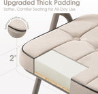 Padded Folding Chairs 4 Pack - Foldable Dining Chair with Cushion, Portable and Assembled Extra Seat for Guests Kitchen Office Wedding Party Khaki