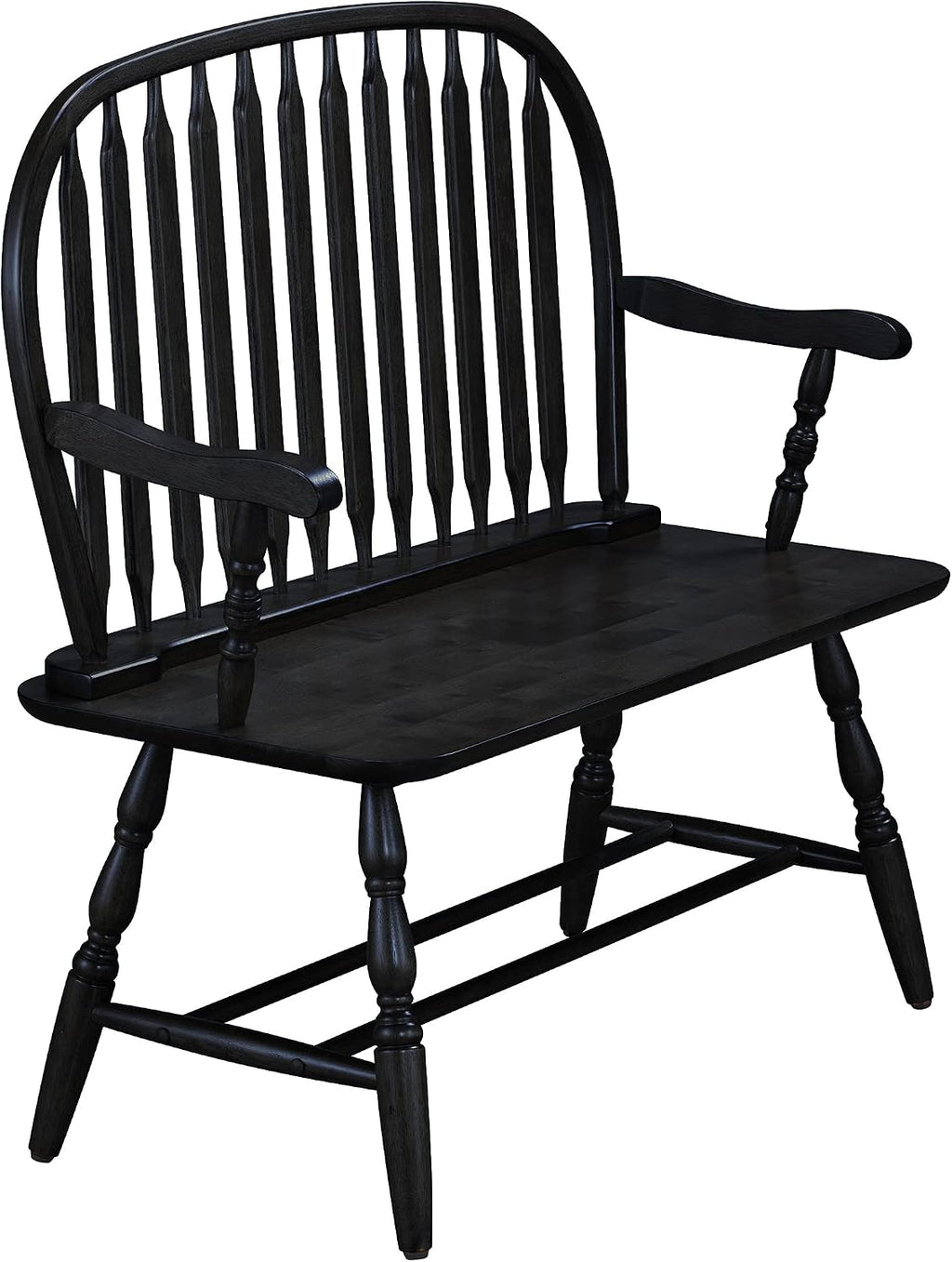 Carolina Living Windsor 44" Entryway Bench for Foyer, Entryway or Hallway, Antique Black