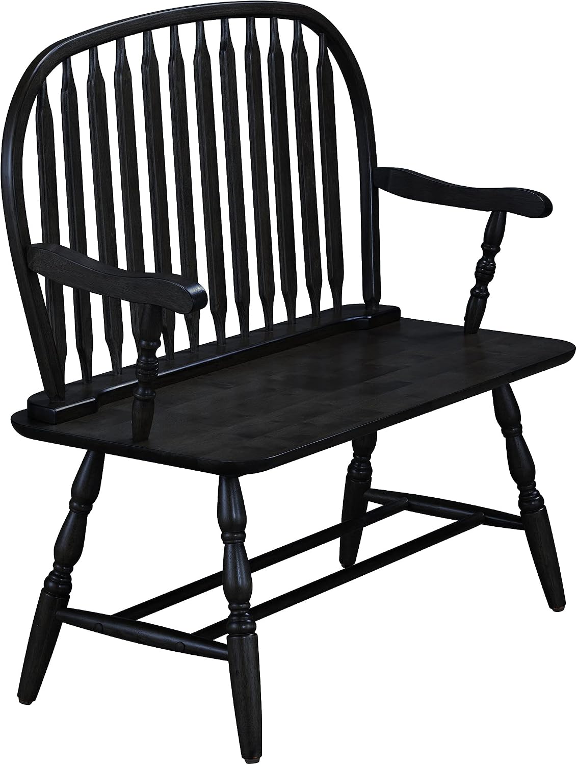 Carolina Living Windsor 44" Entryway Bench for Foyer, Entryway or Hallway, Antique Black