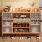 Kitchen Pantry Storage Cabinet with 4 Doors and Adjustable Shelves, Pantry Storage Cabinet, Freestanding Kitchen Cupboard, for Living Room, Dining Room