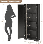 IDEALHOUSE Tall Pantry Cabinet, 60" Kitchen Pantry Storage Cabinet with 2 Doors and Adjustable Shelves, Freestanding Kitchen Cabinet, Cupboard for Dining Room, Bathroom, Antique Black