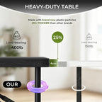 4Ft Folding Table Portable Folding Tables Heavy Duty 400 lbs Capacity, Wood Grain Tabletop for Working Meeting Parties, Picnic, Camping, Weddings, Garden Dining-Black (4FT)