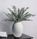 GeLive 9 Inch Textured Matte White Bulbous Ceramic Vase, Handmade Rustic Farmhouse Pottery, Boho Wabi Sabi Minimalist Neutral Centerpiece for Fresh & Dried Flowers, Living Room, Kitchen, Mantel Decor
