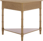SAFAVIEH Furniture - Gomez 1-Drawer Corner Table - Desert Brown - Solid Wood - Classic Corner Storage Design - Ideal for Entryway, Living Room, Home Office, 33.1" W x 17.3" D x 28" H (AMH5709L)