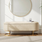 50.5” Velvet Storage Ottoman Bench with Gold-Toned Legs, Luxury Upholstered End of Bed Multi-Functional Footrest & Seat for Bedroom & Entryway
