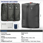 Travel Vacuum Bags with Pump, Compression Bags, Waterproof & Reusable Nylon Vacuum Travel Kit, Portable Space Saver Storage Bags with Wireless Vacuum Pump for Carry-On Backpack & Suitcase, 2-Pack