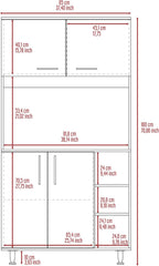 Kitchen Pantry Cabinet, 3 Shelves, Open Rack Storage, 37 Inch Countertop
