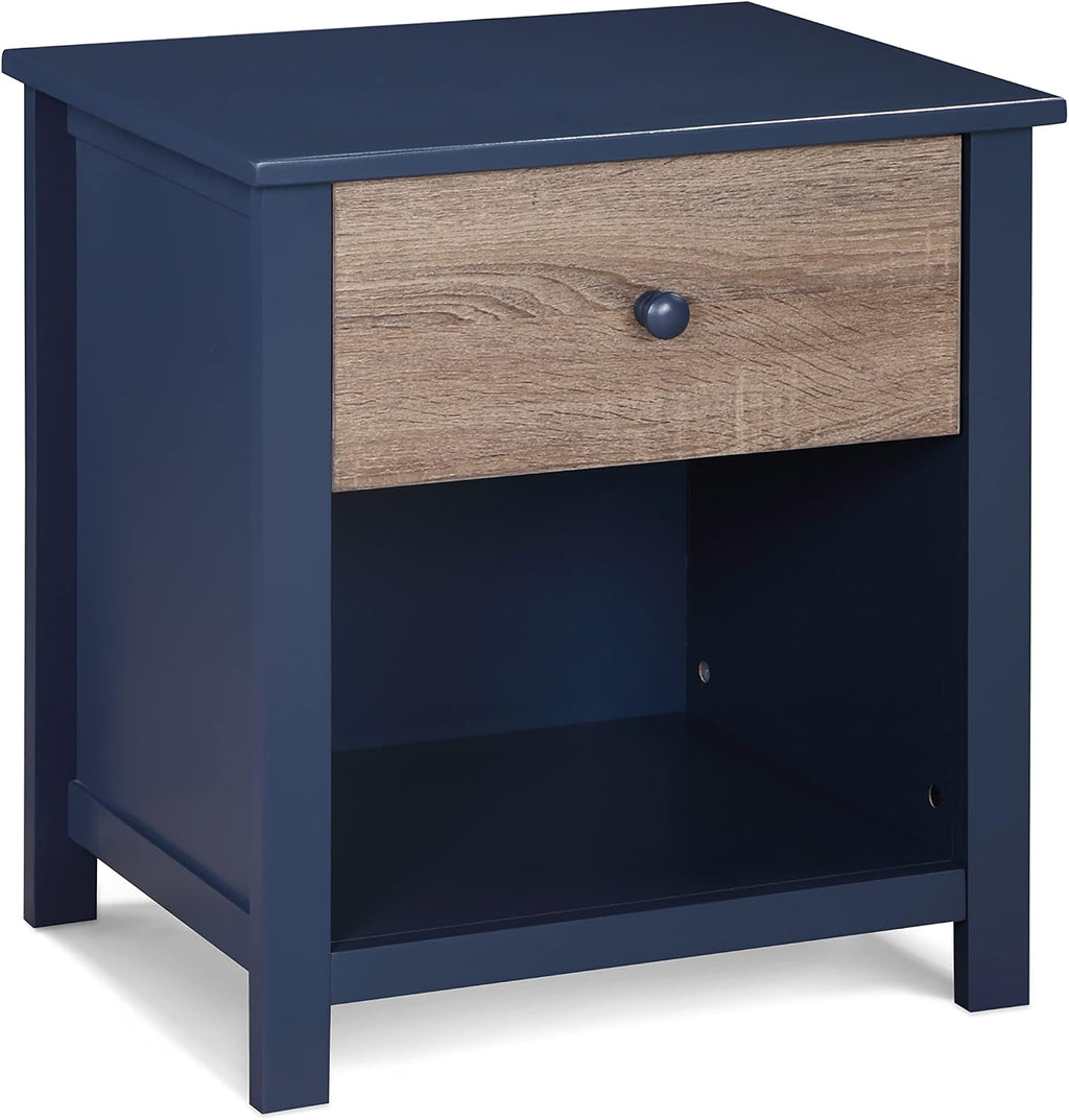 Nightstand Midnight Blue,Vintage Walnut
