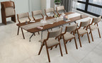 Folding Dining Chairs Set of 2, Upholstered Kitchen Chair with Padded Seat & Backrest, Modern Side-Chair with Wood Legs for Home Office Living Room,No Assembly Needed,Cream Taupe+ Walnut