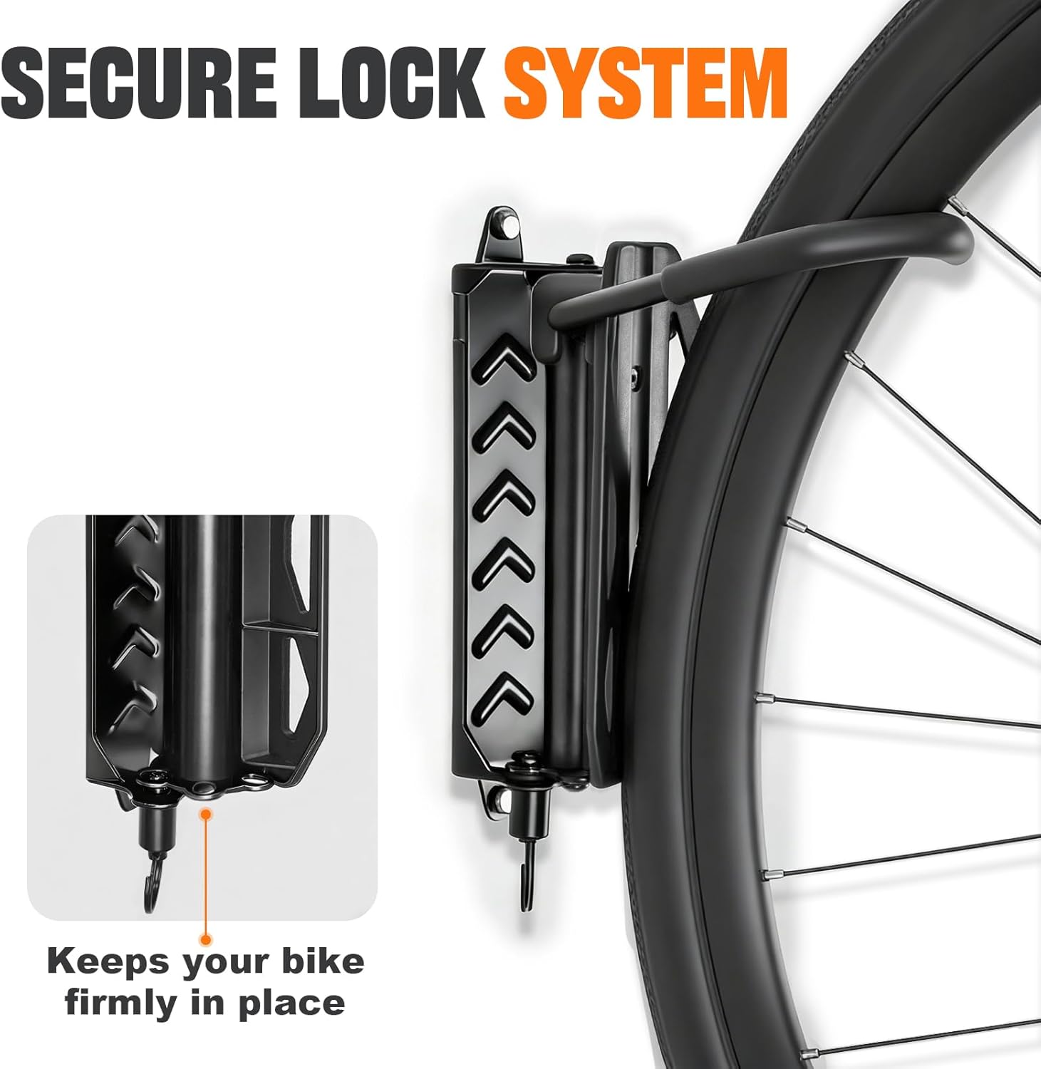 QAQ Swivel Bike Wall Mount, Vertical Bike Rack Garage Holds Up To 66lbs, Bike Hooks For Garage Space-Saving, Easy To Install -1 PACK