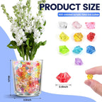 600PCS Multicolored Fake Gems, Crushed Ice Rocks Acrylic Diamond Crystals for Vase Fillers, Home Decoration, Wedding, Crafting, Sensory Bin Filler, Table Scatter (Multicolored)