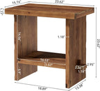 Solid Wood Side Table, 2-Tier End Table with Solid Base, Accent Furniture Bedside Nightstand Storage for Living Room and Bedroom, Small Spaces, Assembly Required
