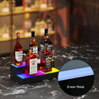 Dethan 2 Tier 15 Inch Liquor Bottle Display Shelf - Wine Racks with Multi-Color, Acrylic Bar Shelves for Commercial Clubs