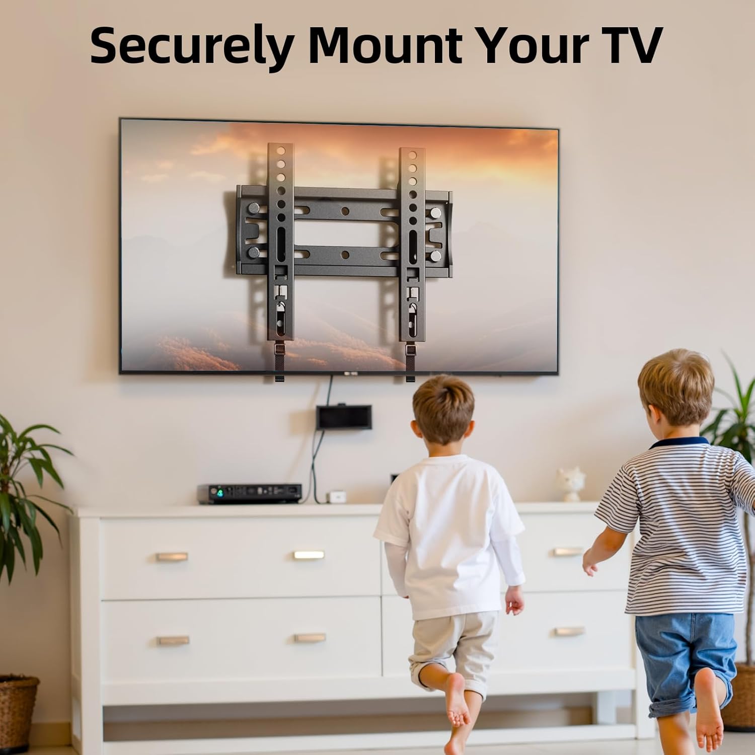IWORBOARD 24 32 40 42 inch Fixed TV Monitor Wall Mount for 14-43 inch LED LCD Screen, Low Profile Small RV TV Mount, Easy Slim Flat Wall Bracket, Max VESA 200x200mm, 66lbs, Single Stud