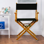 Casual Home 18" Director's Chair Honey Oak Frame with Black Canvas