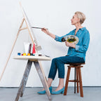 VISWIN Adjustable Drafting Stool, Beech Wood, Artist Stool Chair, Supports Up to 176 Lbs, for Artists, Studio, Home Use, Office, Kitchen, Walnut