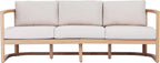 Christopher Knight Home Fido Acacia Wood Outdoor 3 Seater Sofa Cushion, Solid Wood Patio Sofa with Wicker Backrest, Comfy Lounge Sofa for Patio Furniture Set, Light Teak+Beige