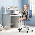 HONEY JOY Kids Desk Chair, Children Study Chair w/Adjustable Height, Low Back, Swivel Rolling Mesh Task Student Chair, Kids Computer Chair for Teens Girls Boys Home/School/Office (Blue)