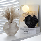 Off White Ceramic Coral Vase for Pampas Grass Decor Modern Decorative Dandelion Vase for Flower Home Office Living Room Table Centerpieces.
