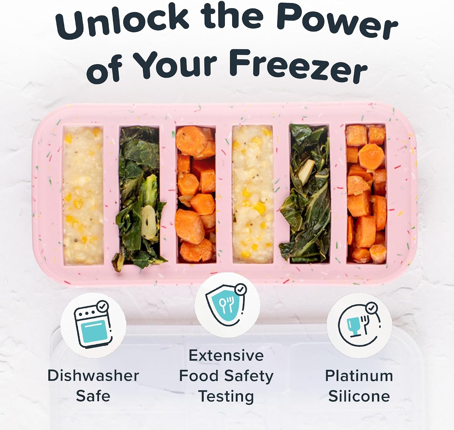Souper Cubes 1/2 Cup Silicone Freezer Molds with Lids, Cotton Candy, 2-Pack | 100% Platinum-Cured Silicone Freezer Cubes, Oven & Microwave Safe, Perfect for Freezing Broth, Sauces, Sides and More