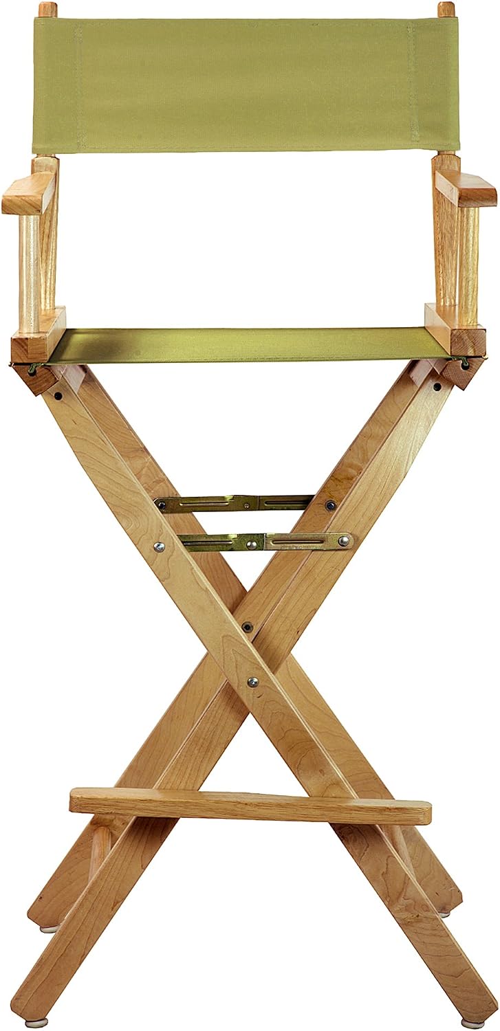 Casual Home 30" Director's Chair Natural Frame-with Olive Canvas, Bar Height