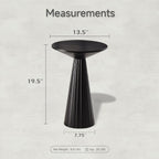 COZAYH Rustic Pedestal End Table, Farmhouse Round Martini Table Wood Plant Stand Drink Table for Small Space Living Room, Bedroom, Black