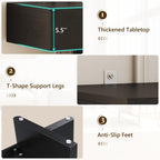 iPormis 70.8" Long Console Table with 2 Drawers and Open Storage, Modern Entryway Table with Colorful LED Lights, Narrow Sofa Table for Living Room, Hallway, Entrance, Behind Couch, Black