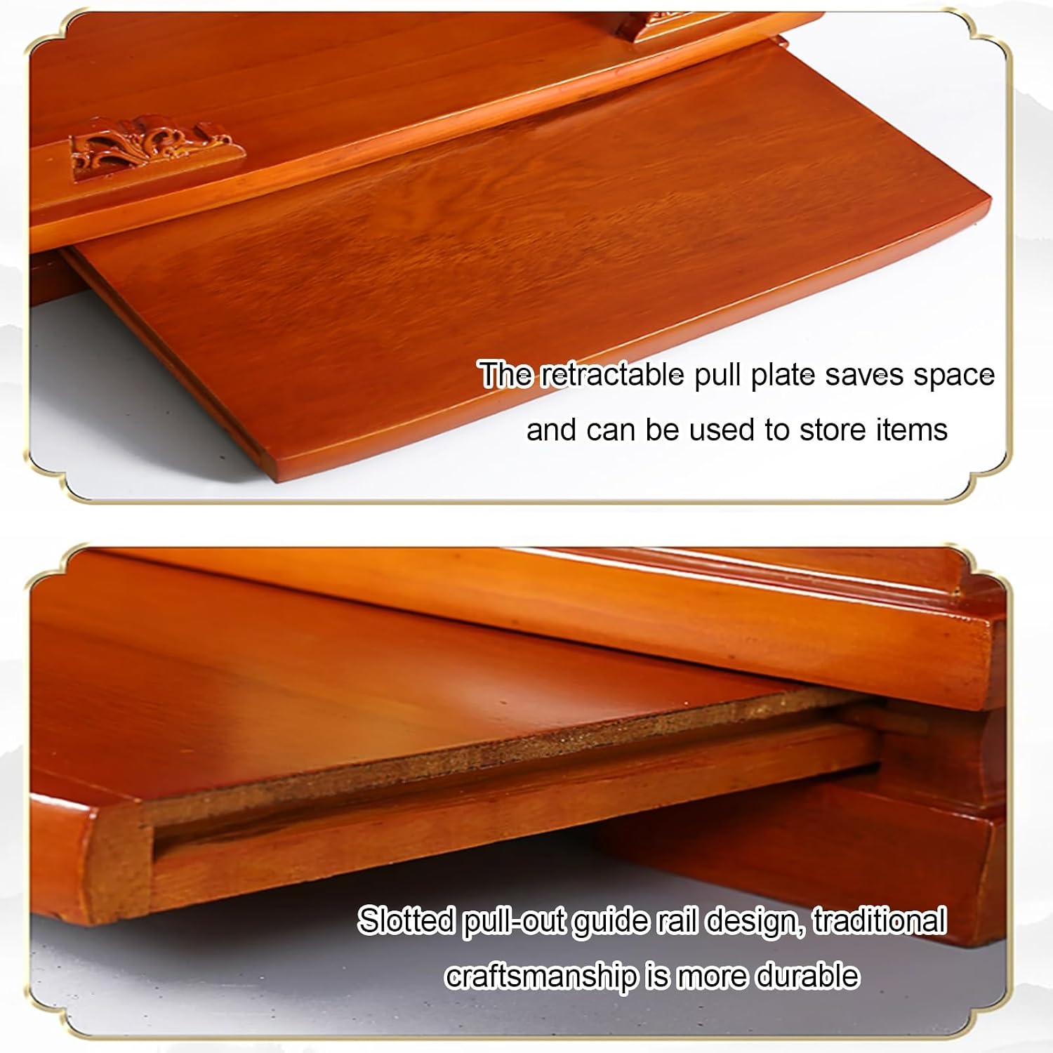 Wall Mounted Shrine Buddhist Altar, Solid Wood Meditation Altar Table, Buddha Cabinet, Personal Shrine Stand with Retractable Pull Plate, for Bedroom, Office(Red,42cm/16.5in)